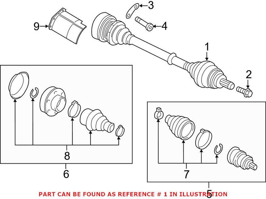 Axle Assembly - Front Driver Side (Manual Trans) (New)